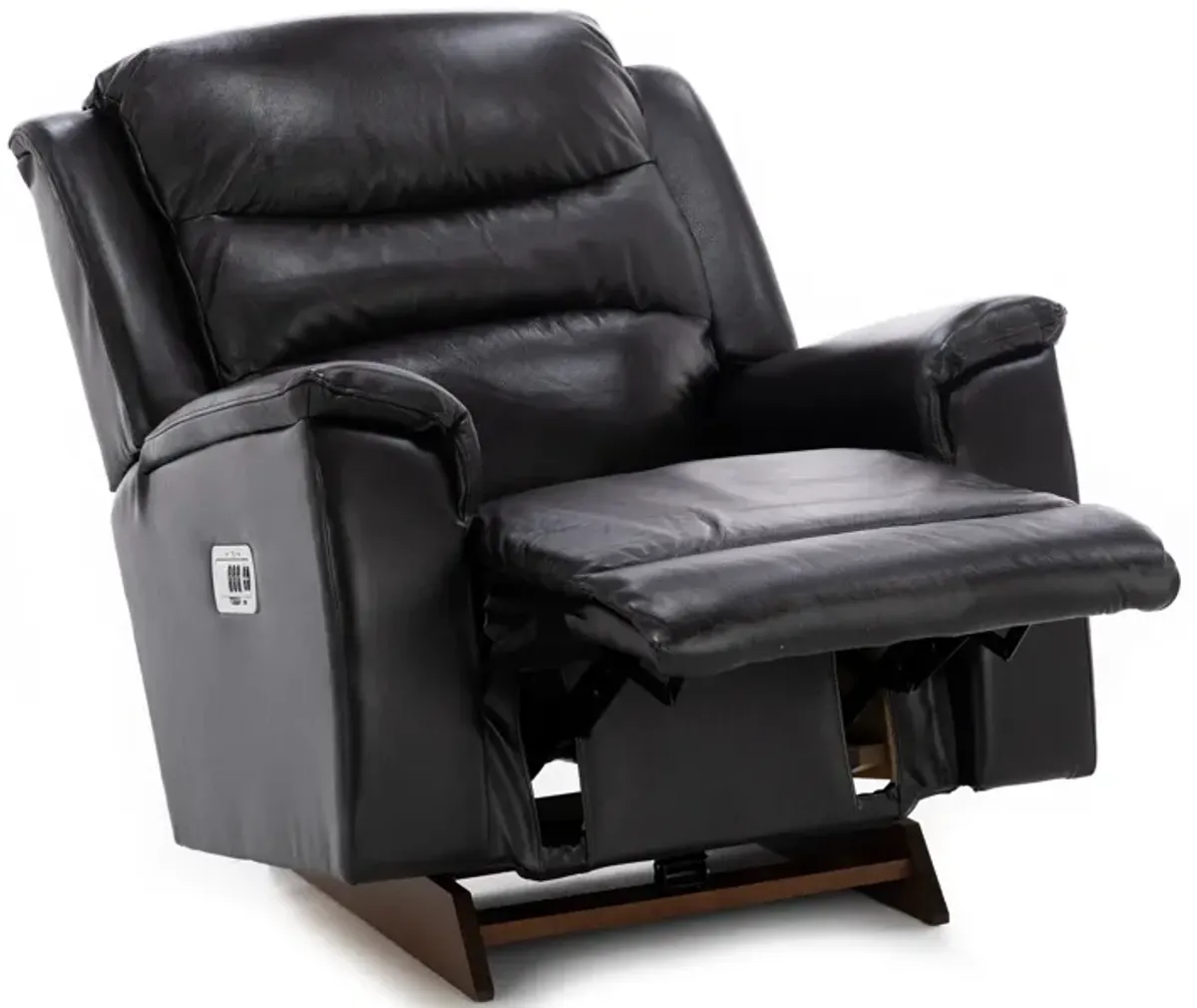 Troy Leather Power Headrest Rocker Recliner with Wireless Remote