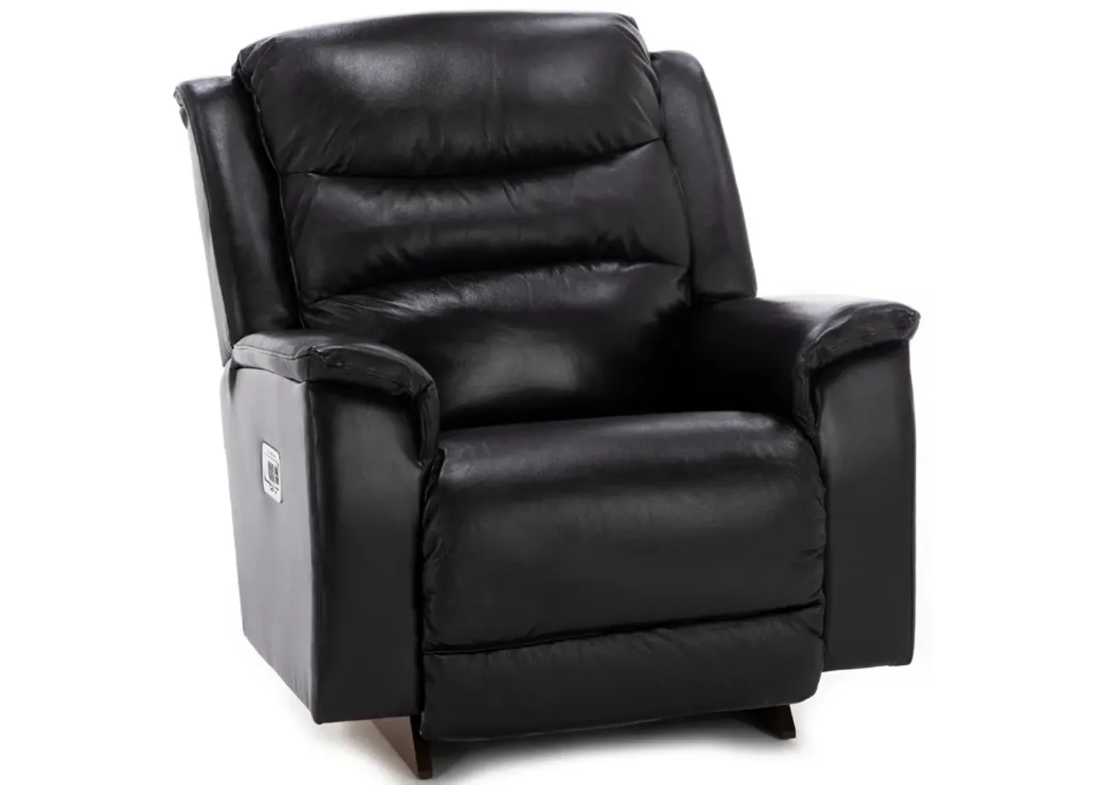 Troy Leather Power Headrest Rocker Recliner with Wireless Remote