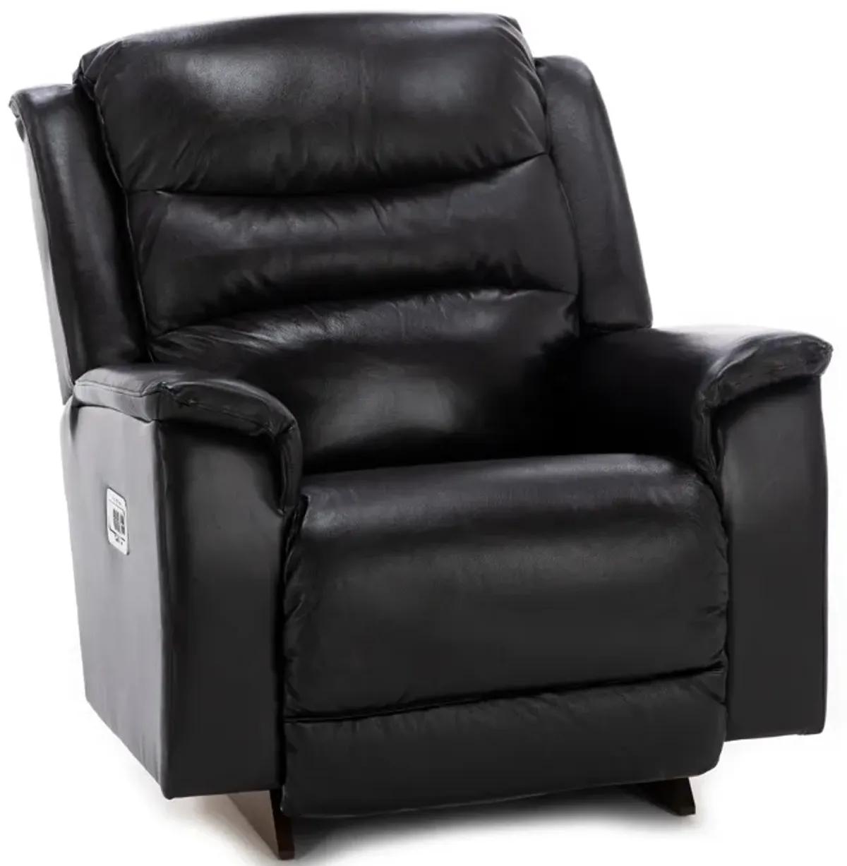 Troy Leather Power Headrest Rocker Recliner with Wireless Remote