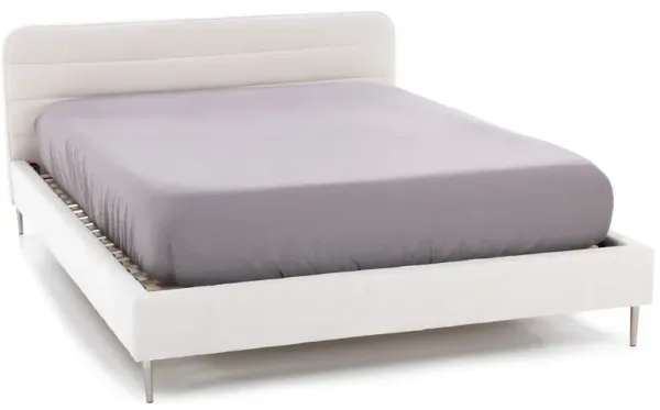 Modern 38" King Upholstered Bed In Contessa Ivory