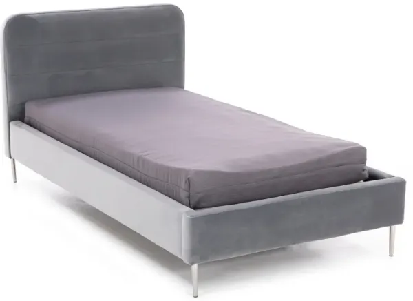 Modern 38" Twin Upholstered Bed In Royale Ash