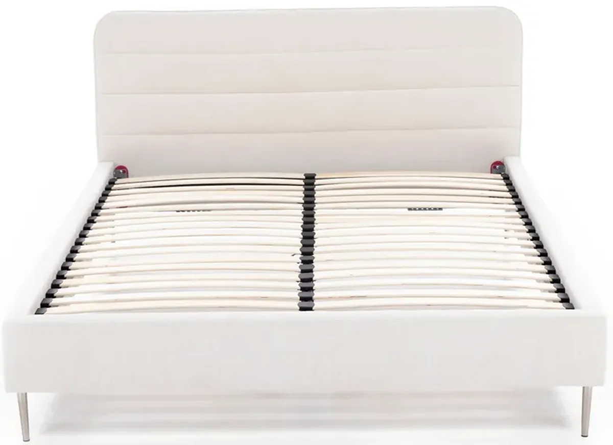 Modern 38" Full Upholstered Bed In Contessa Ivory