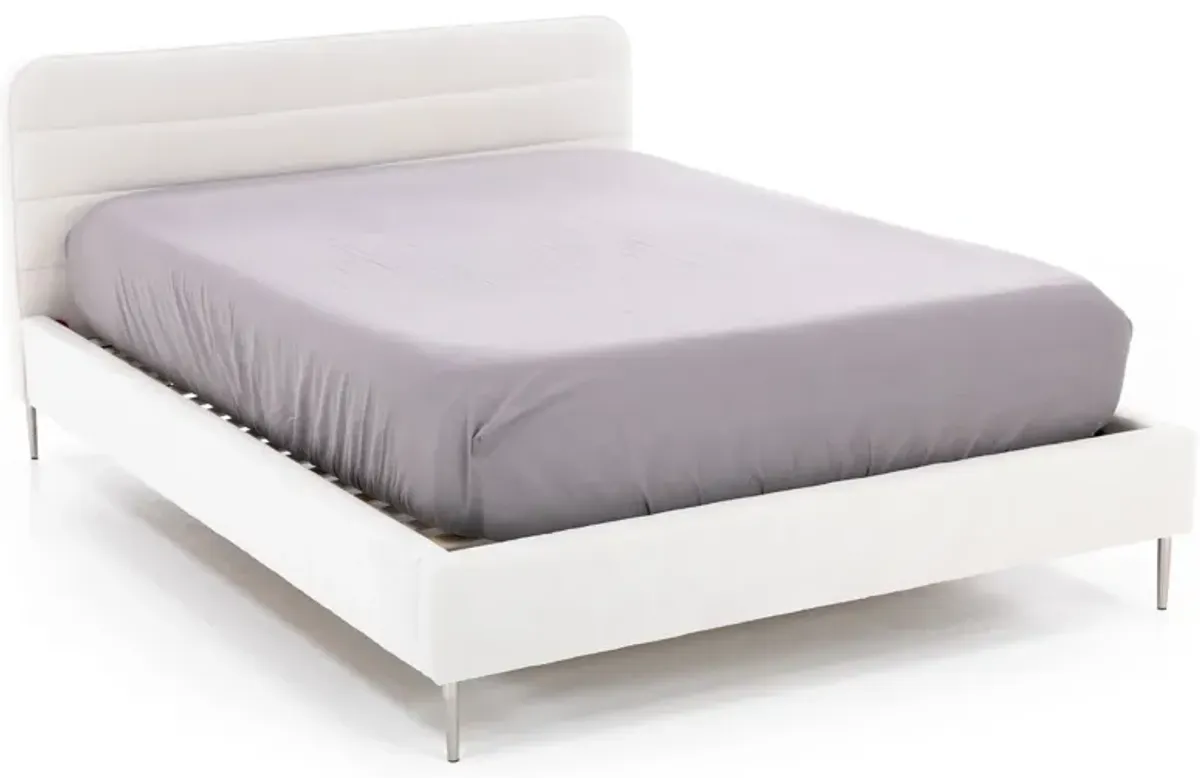 Modern 38" Full Upholstered Bed In Contessa Ivory