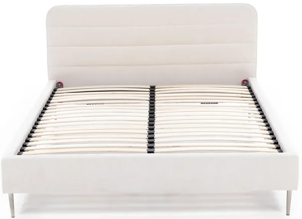 Modern 38" Queen Upholstered Bed In Contessa Ivory