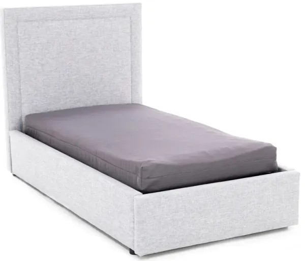 Classic 50" Twin Upholstered Storage Bed In Tech Pebble
