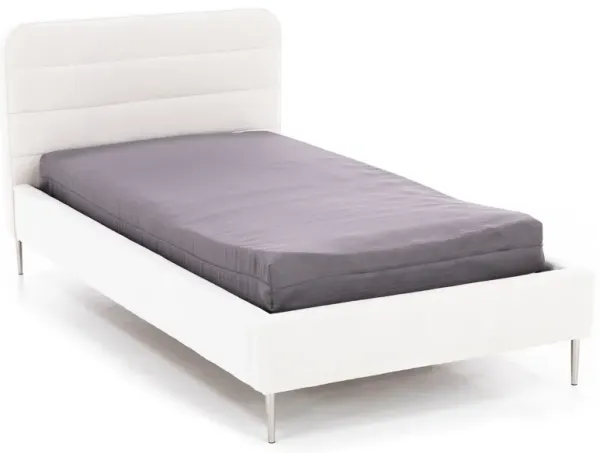 Modern 38" Twin Upholstered Bed In Contessa Ivory