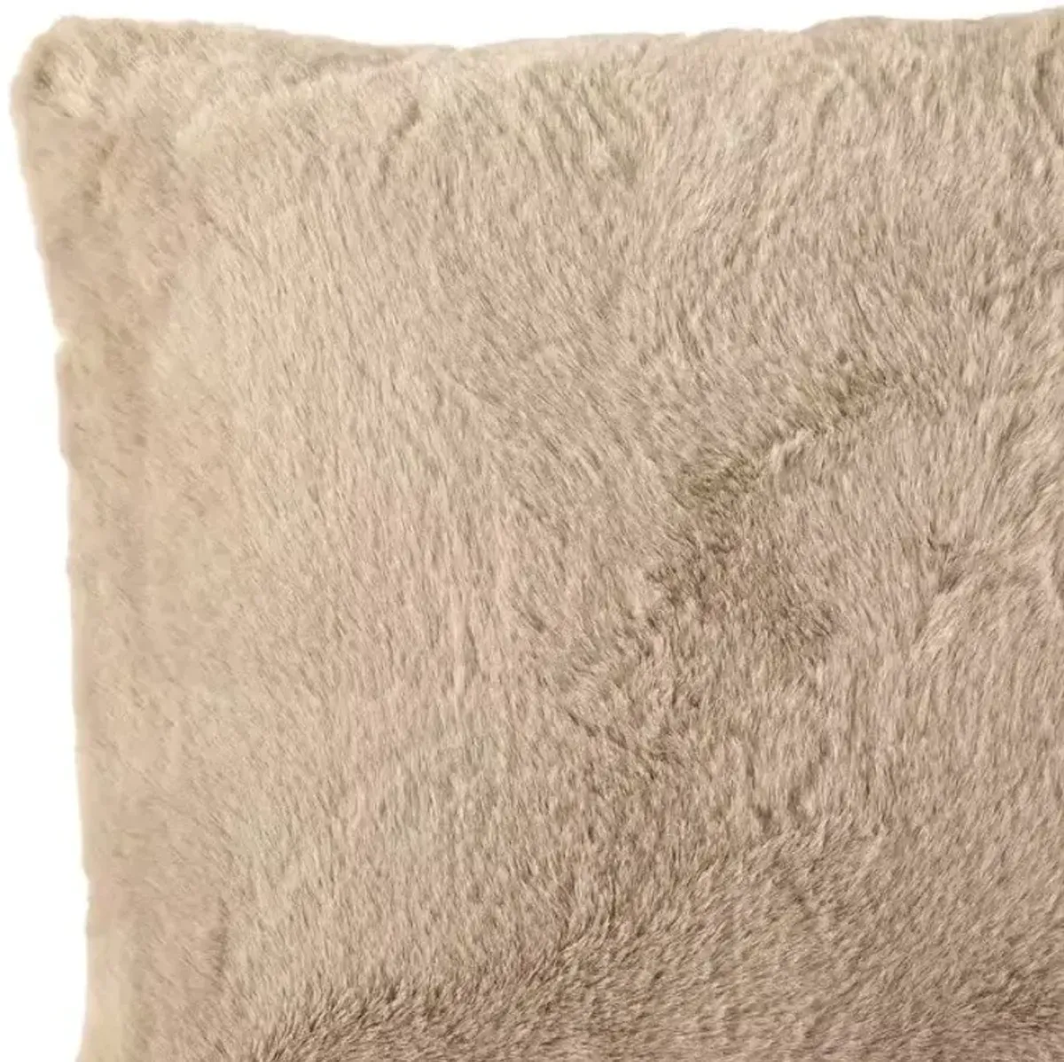 Taupe Faux Rabbit Fur Pillow 20"W x 20"H