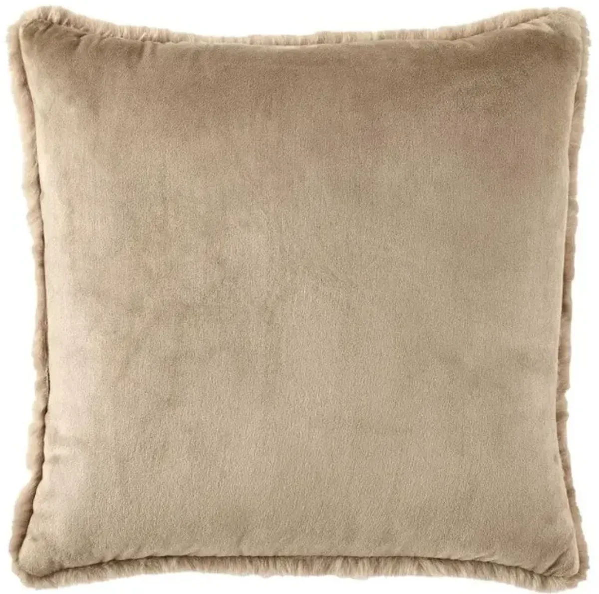 Taupe Faux Rabbit Fur Pillow 20"W x 20"H