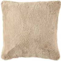 Taupe Faux Rabbit Fur Pillow 20"W x 20"H