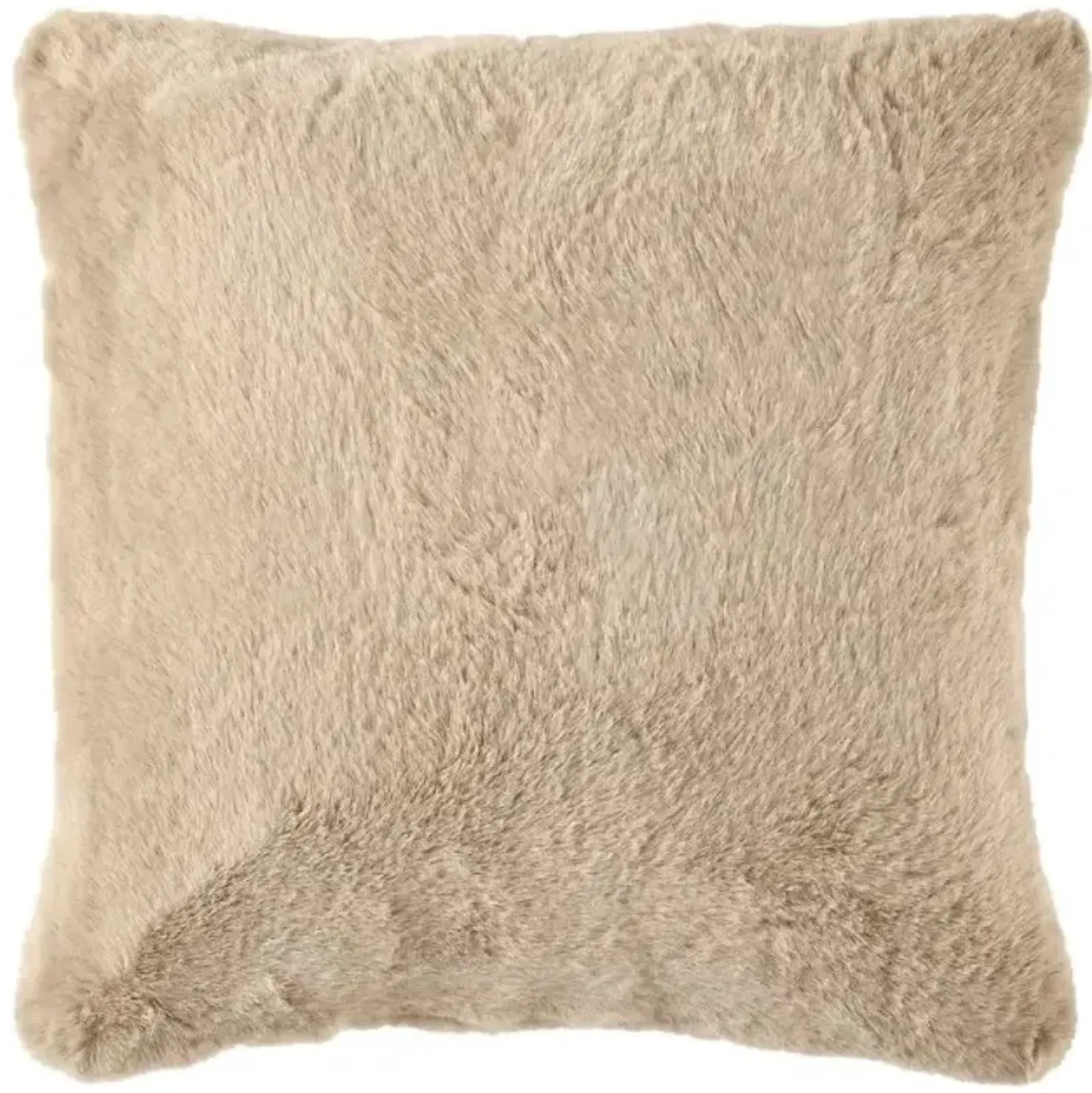 Taupe Faux Rabbit Fur Pillow 20"W x 20"H