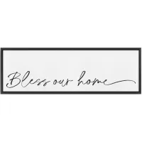 Black and White Bless Our Home Canvas 30"W x 10"H