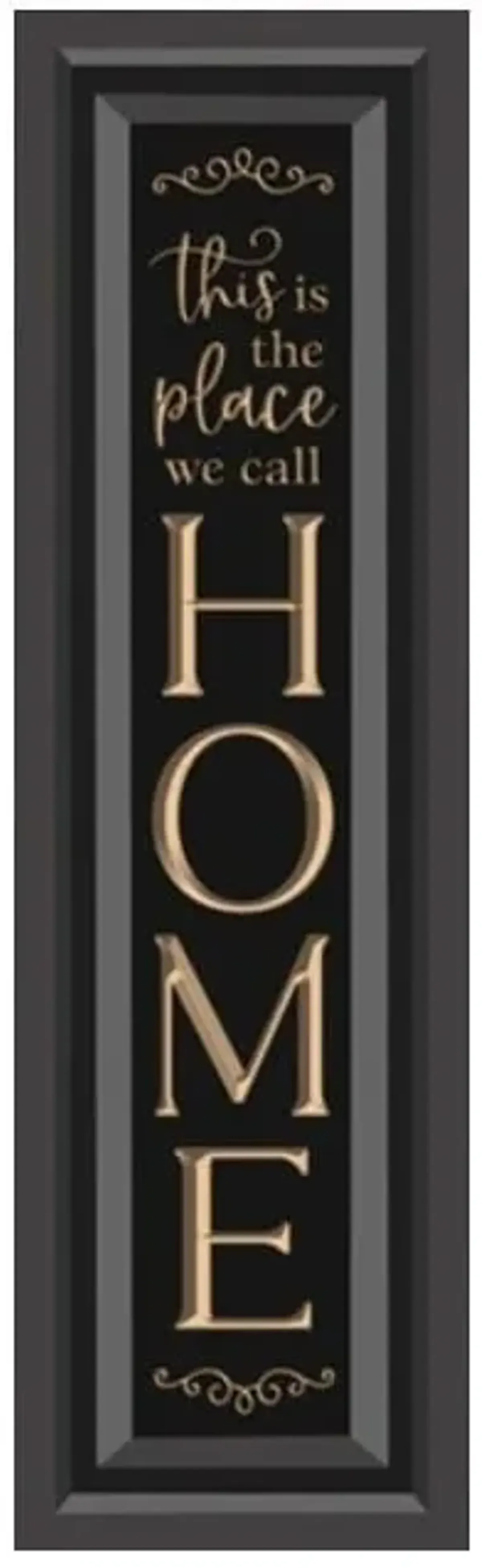 Black and Cream Wood Carved We Call Home Art 12"W x 40"H