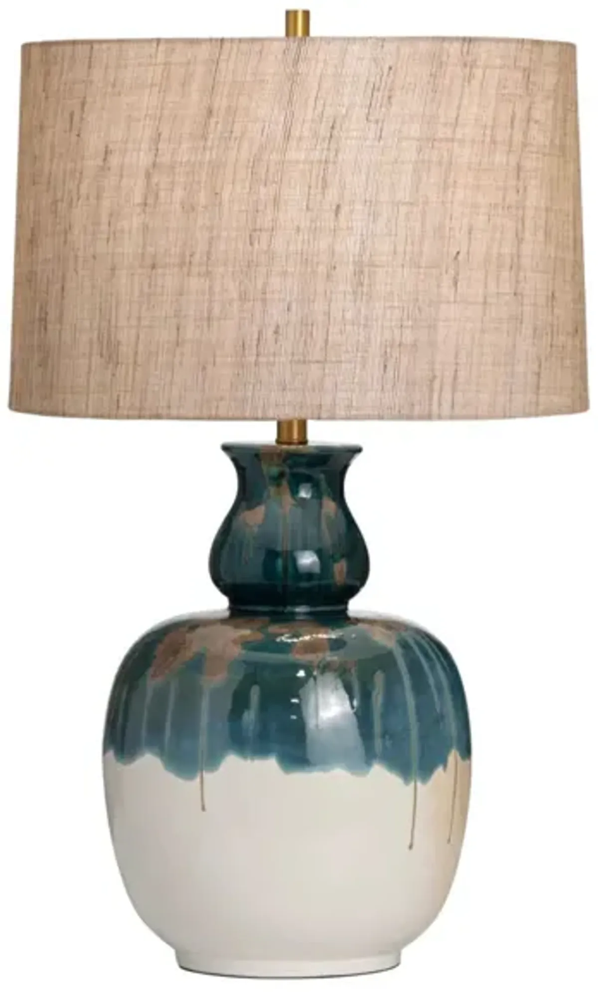 Blue and White Distressed Ceramic Table Lamp 31.5"H