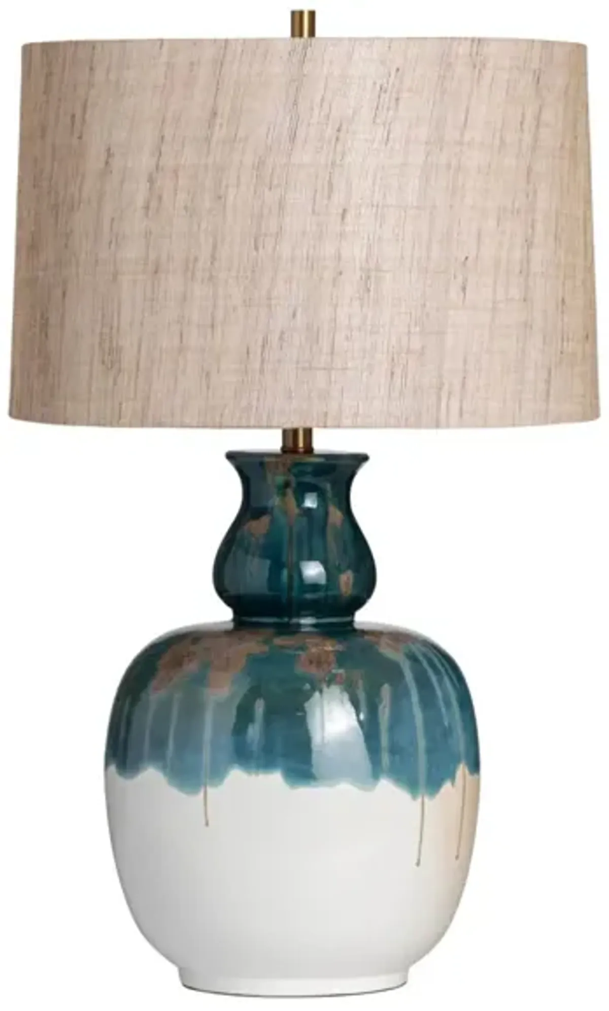 Blue and White Distressed Ceramic Table Lamp 31.5"H