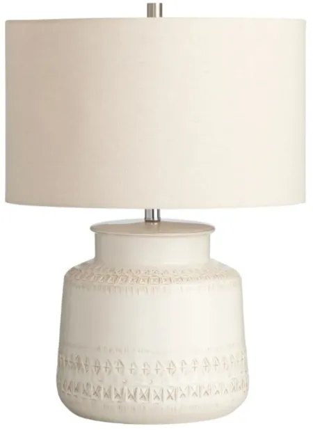 Antique White Ceramic Table Lamp 26"H