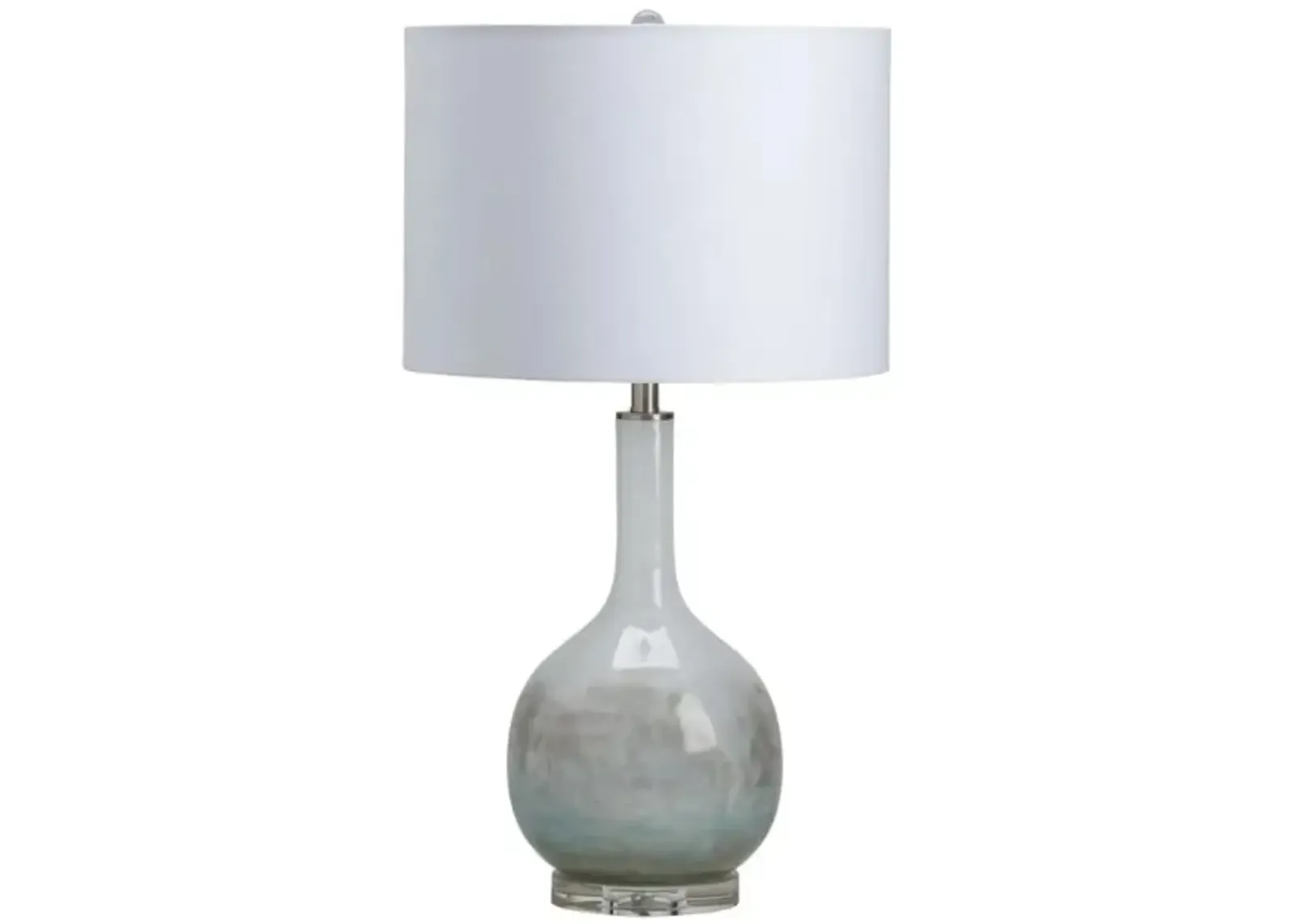 Grey and White Iridescent Glass Table Lamp 31"H