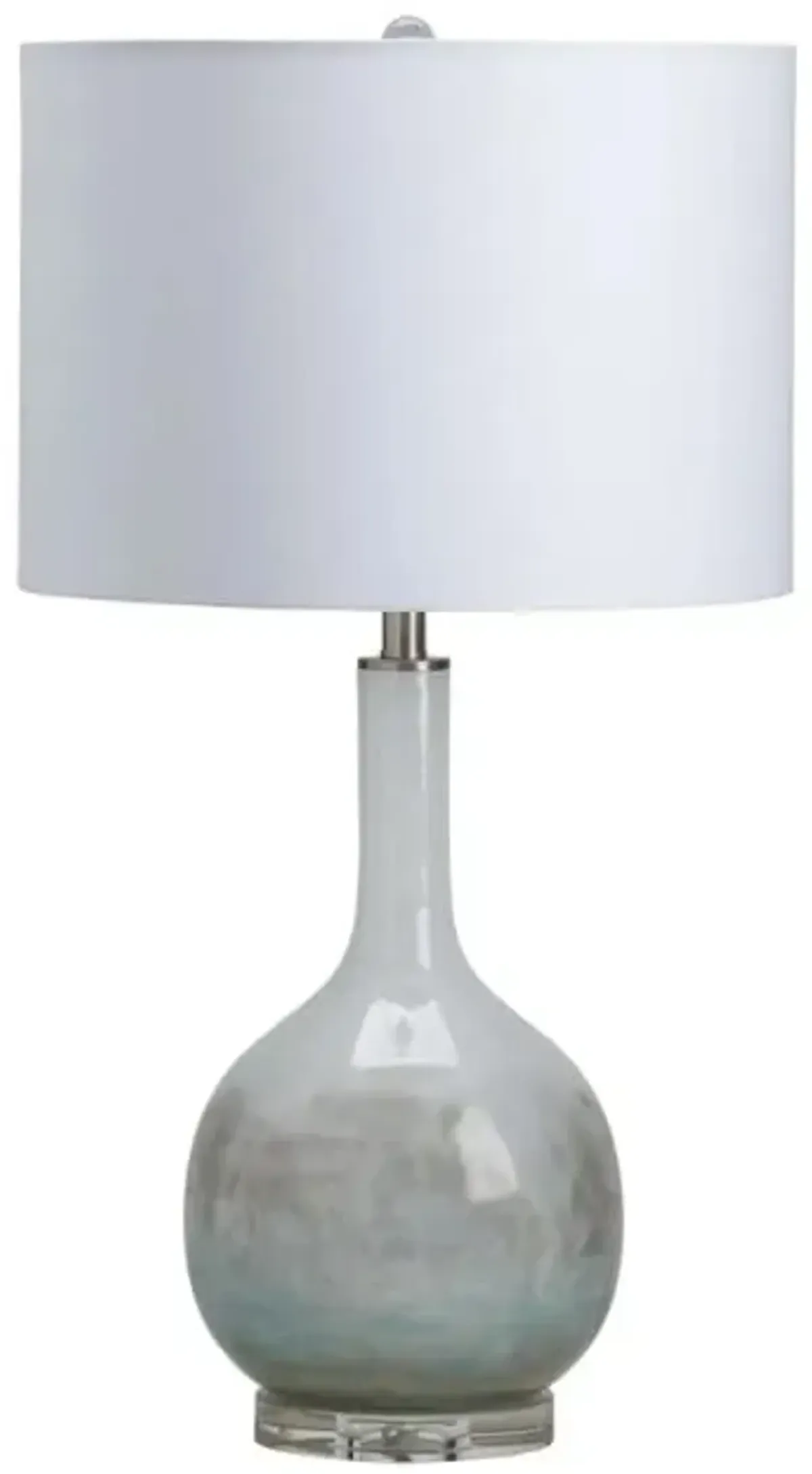 Grey and White Iridescent Glass Table Lamp 31"H