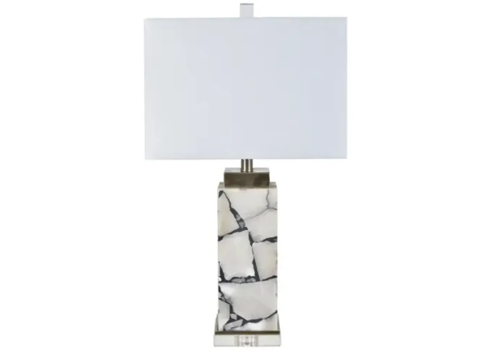 Black and White Marble Table Lamp 27.5"H