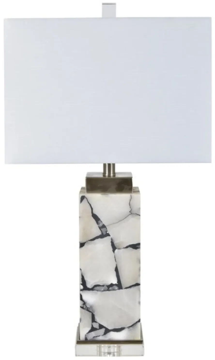 Black and White Marble Table Lamp 27.5"H