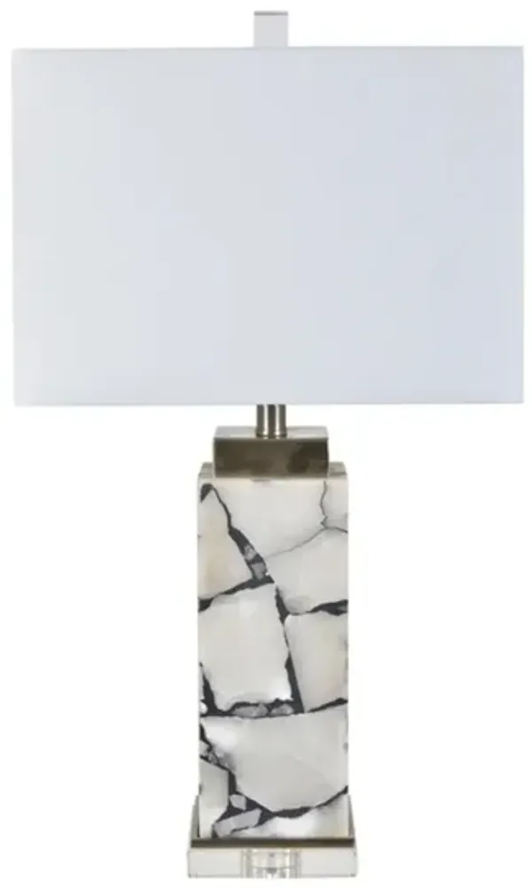 Black and White Marble Nitelite Table Lamp 27.5"H