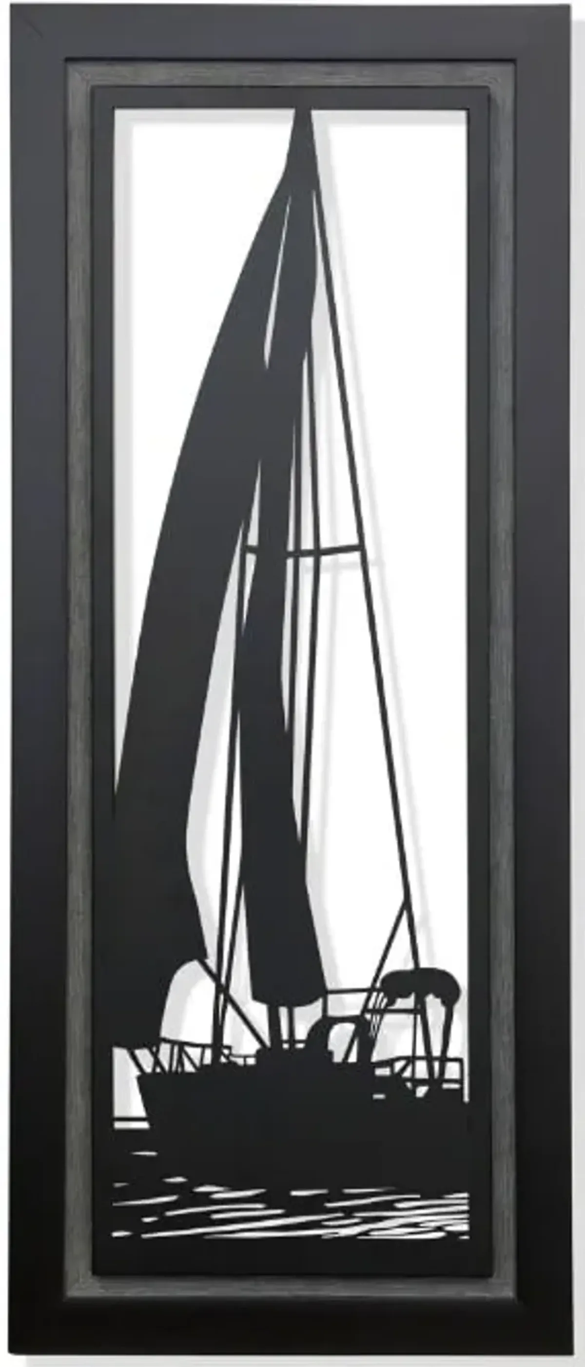 Black Metal Sailboat Cutout I 26"W 50"H