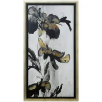 Black and Rust Floral I Textured Framed Print 22.5"W x 40.5"H