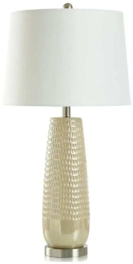 Iridescent Pearl Ceramic Table Lamp 29"H