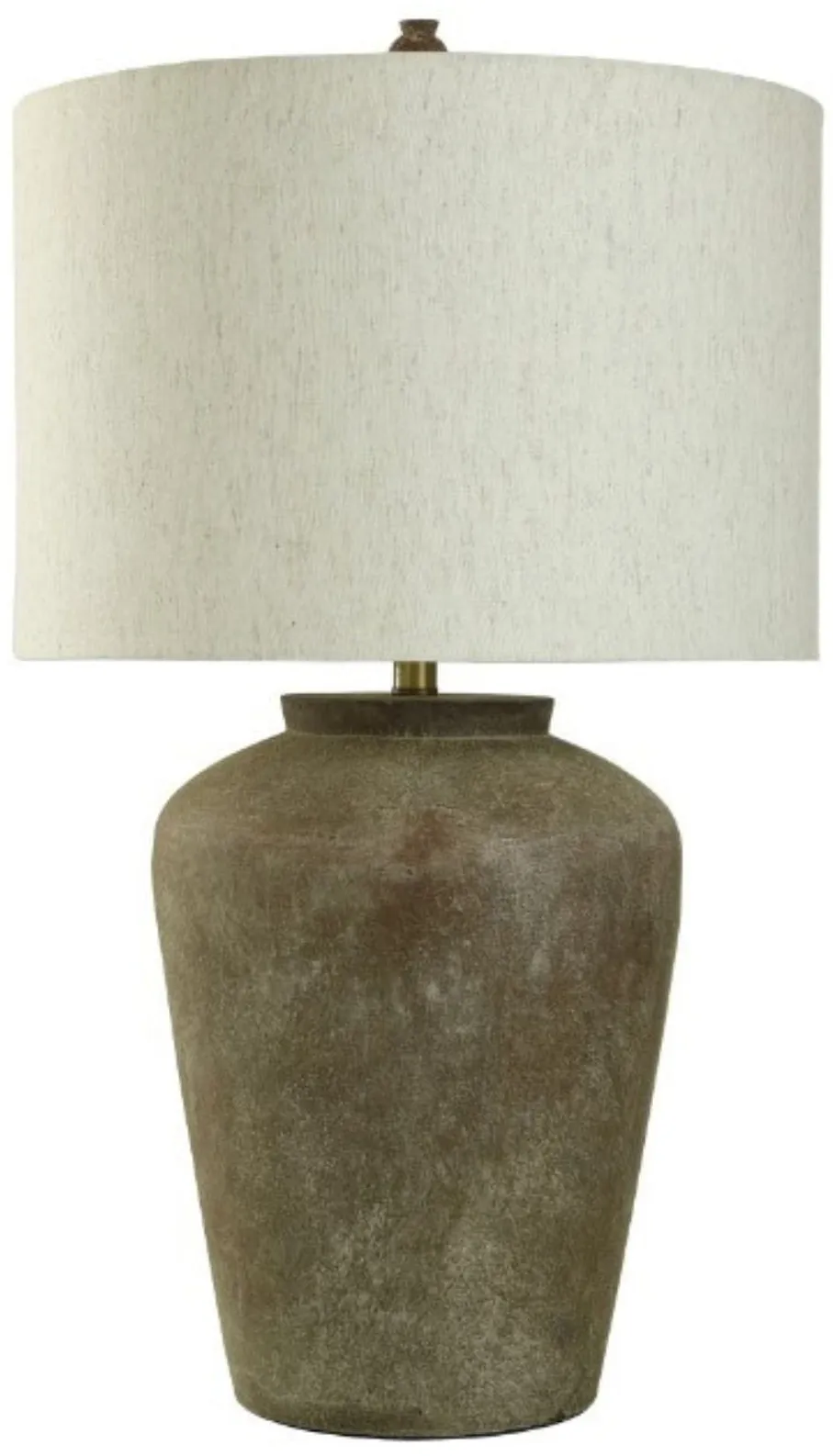 Distressed Brown Cement Table Lamp 31"H