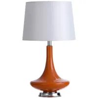 Orange Glass Table Lamp 26"H