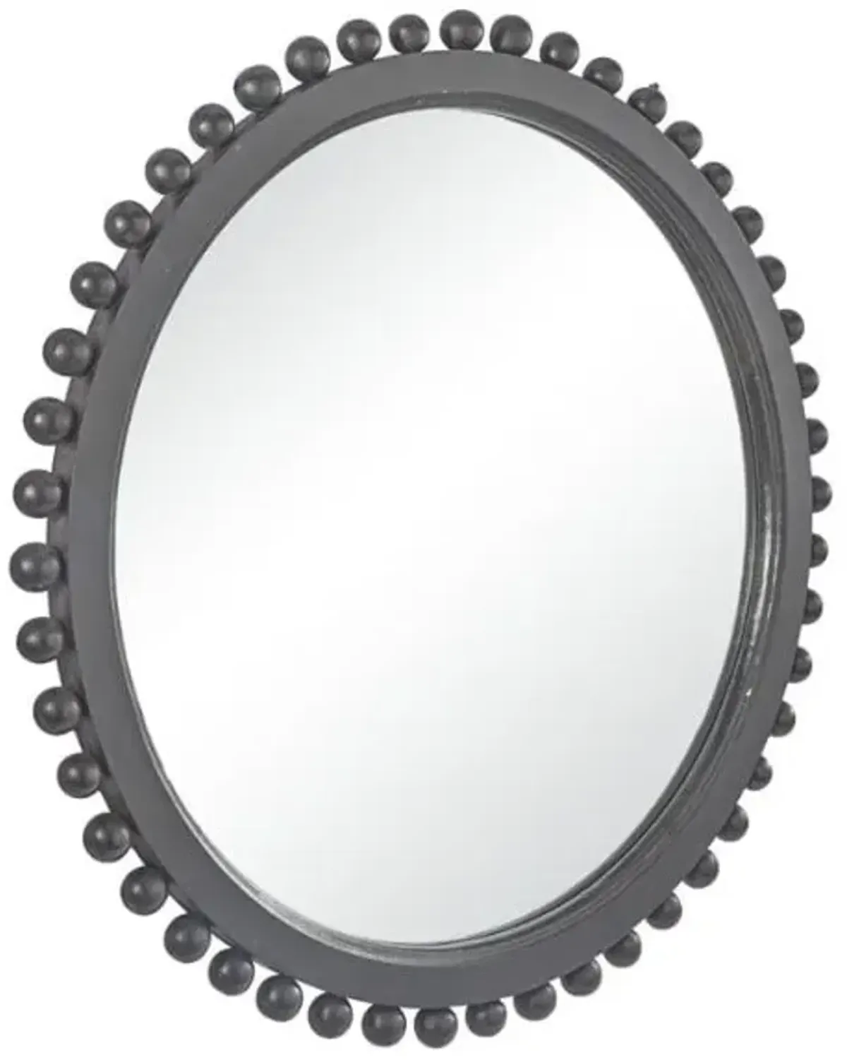 Black Wood Wall Mirror 35" Round