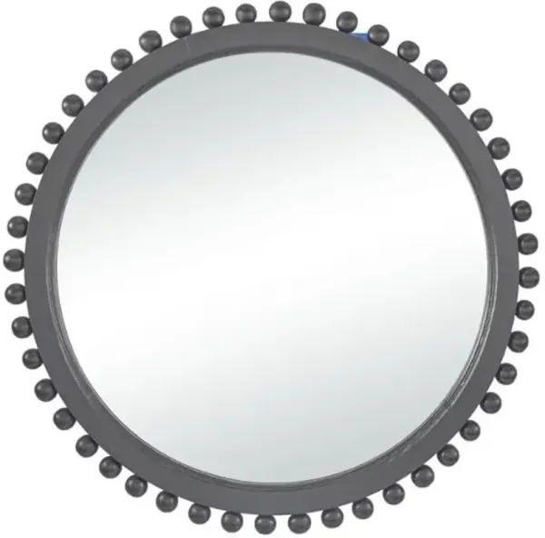 Black Wood Wall Mirror 35" Round