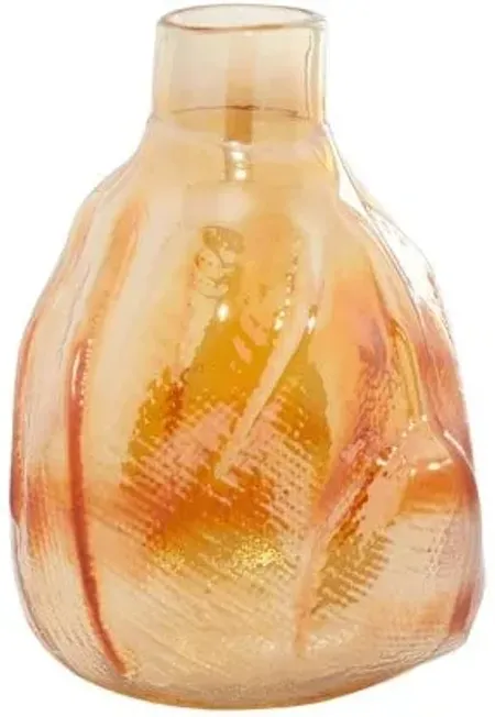 Short Gold Glass Vase 10"W x 14"H