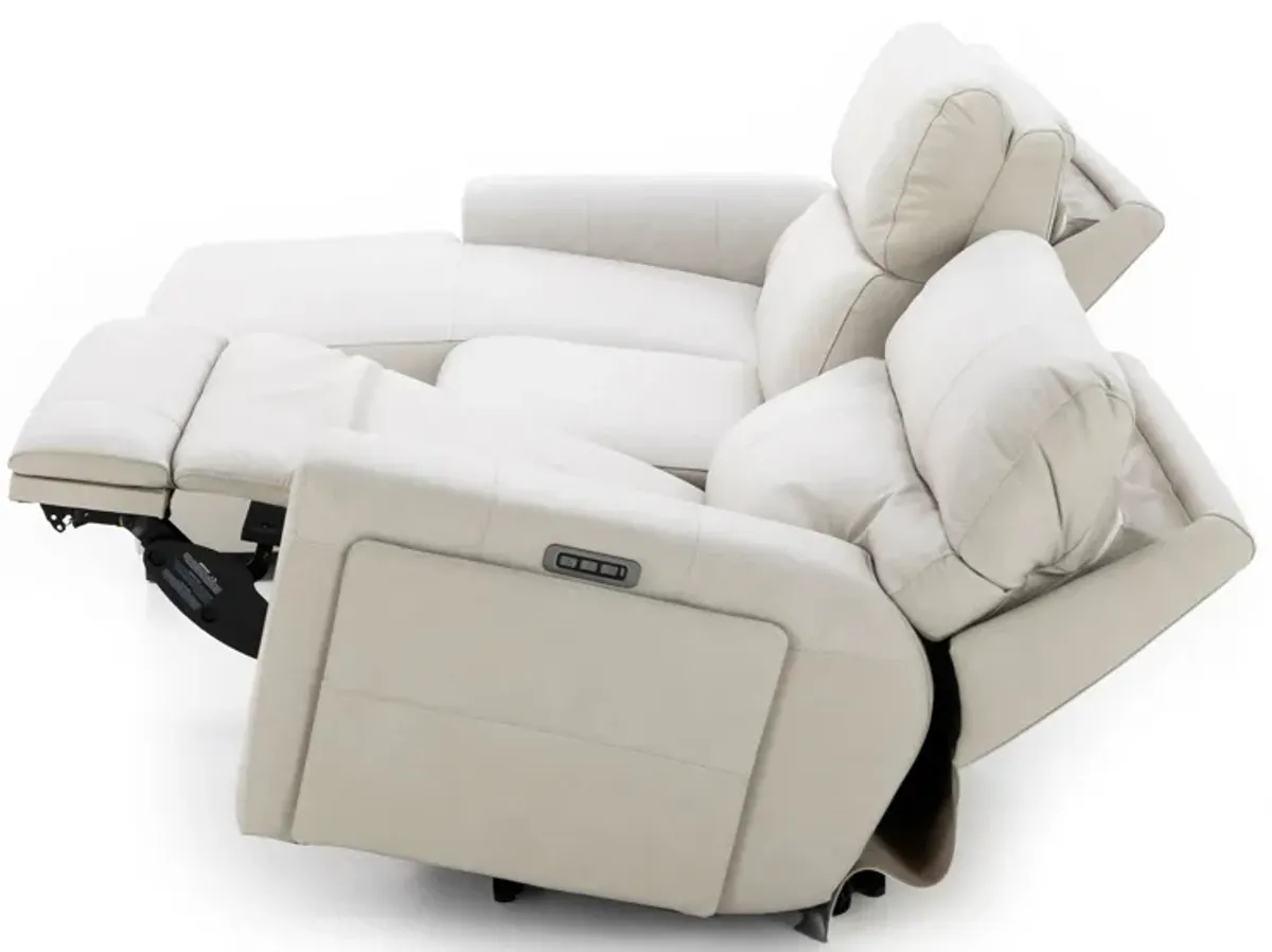 Teller 3-Pc. Leather Fully Loaded Zero Gravity Reclining Chaise Sofa In Moonbeam Left-Facing In Moon