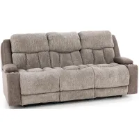 Euphoria Power Headrest Reclining Sofa With Massage and Drop Down Table in Brown