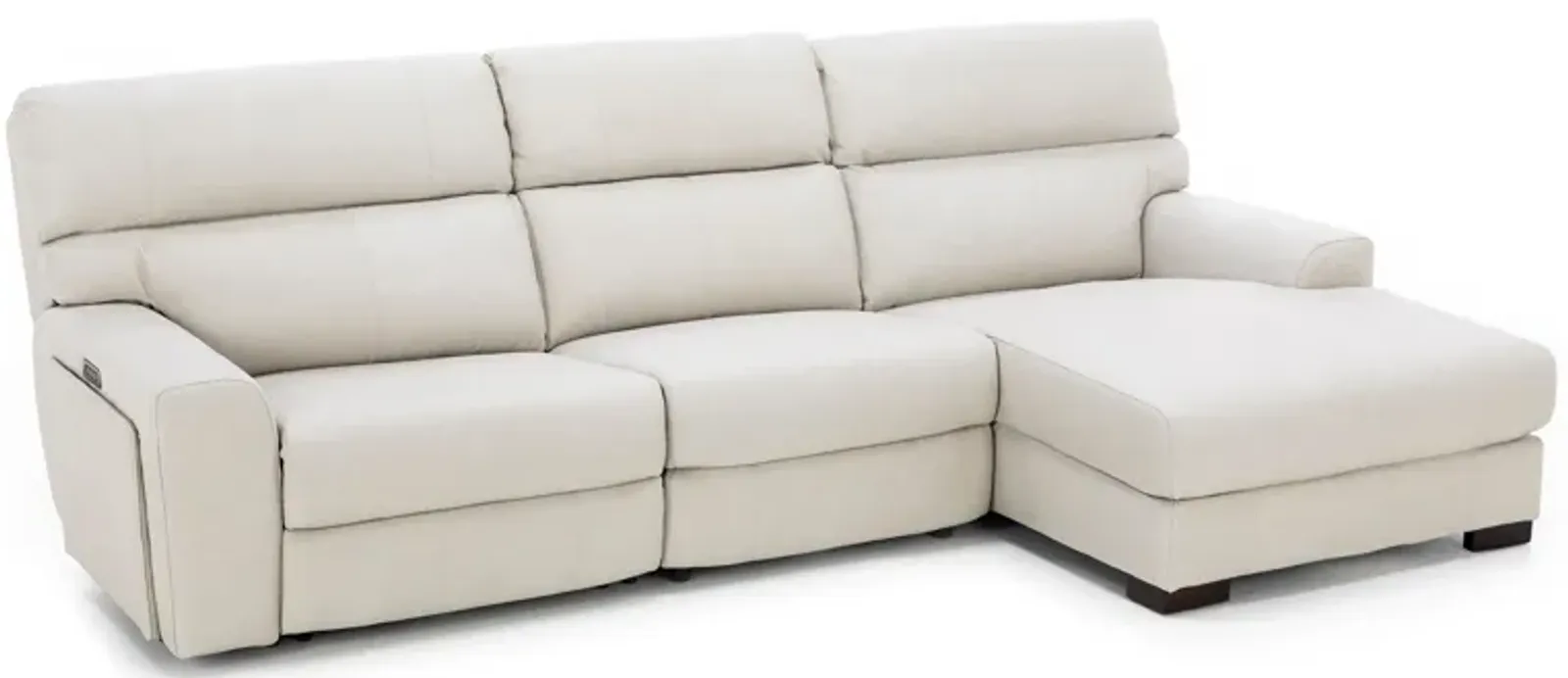 Teller 3-Pc. Leather Fully Loaded Zero Gravity Reclining Chaise Sofa in Moonbeam