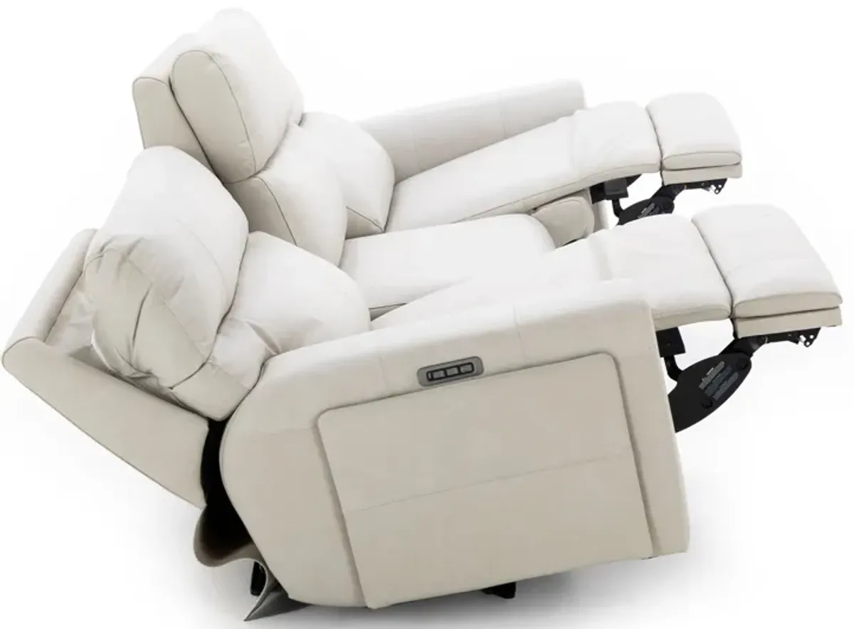 Teller 3-Pc. Leather Fully Loaded Zero Gravity Reclining Sofa in Moonbeam