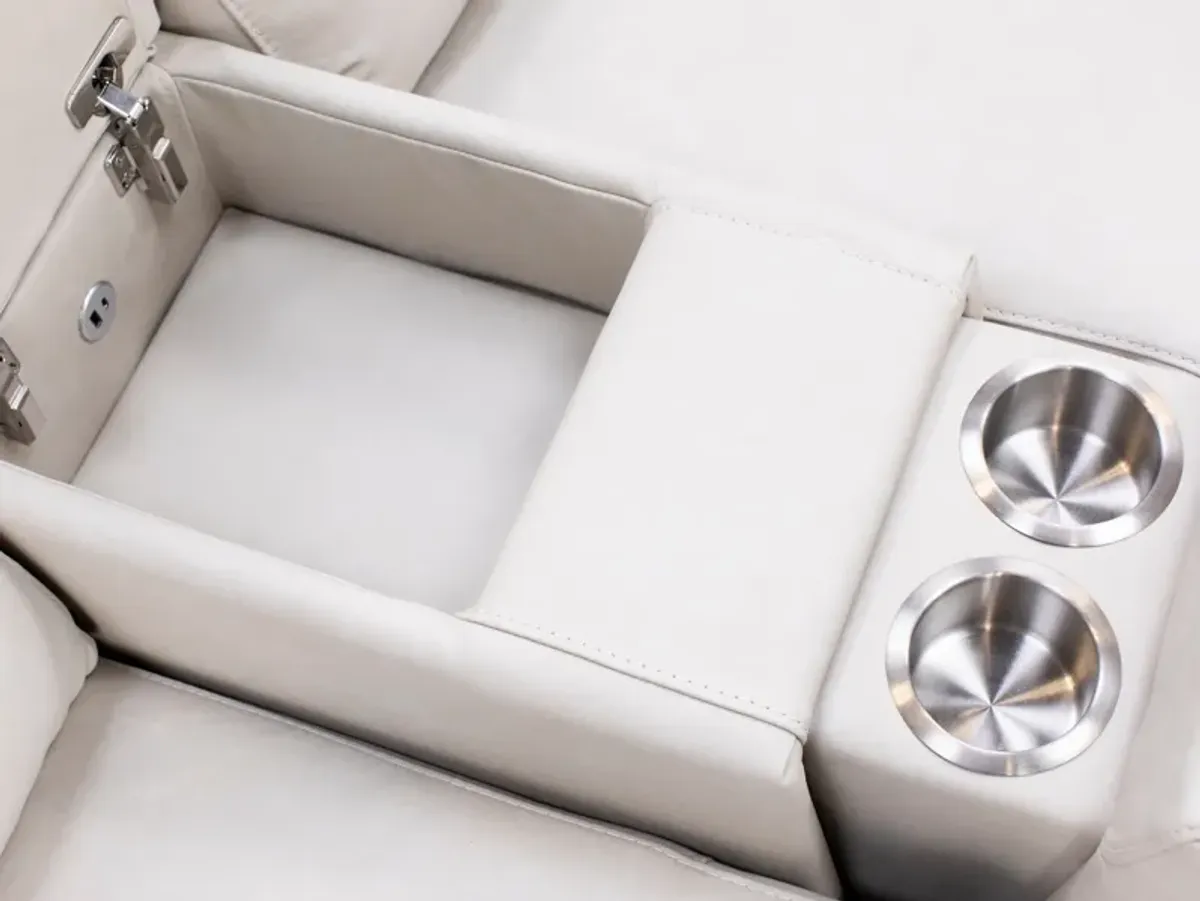 Teller 7-Pc. Leather Fully Loaded Zero Gravity Reclining Modular in Moonbeam