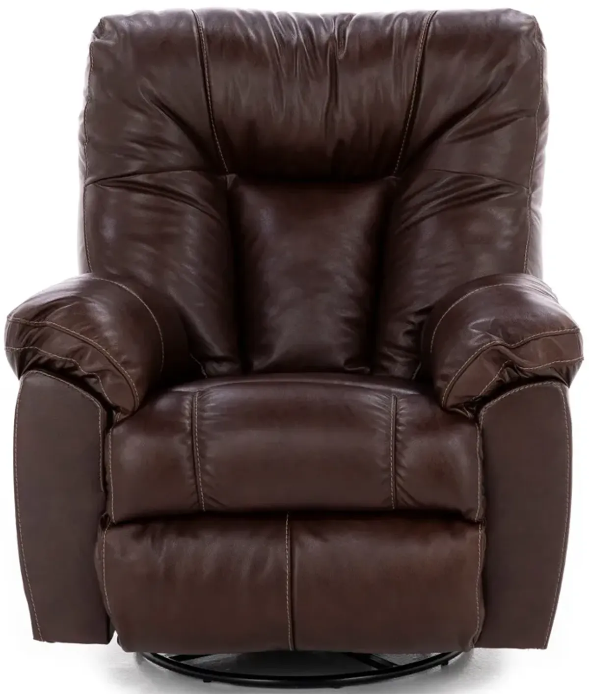 Geoff Leather Swivel Rocker Recliner in Brown