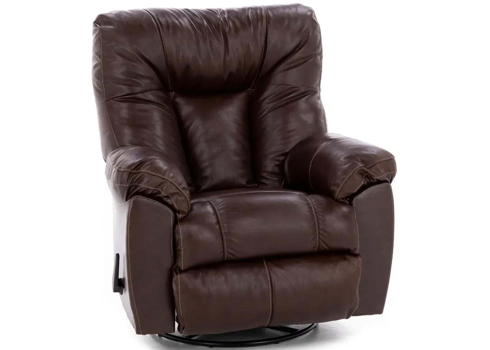 Geoff Leather Swivel Rocker Recliner in Brown