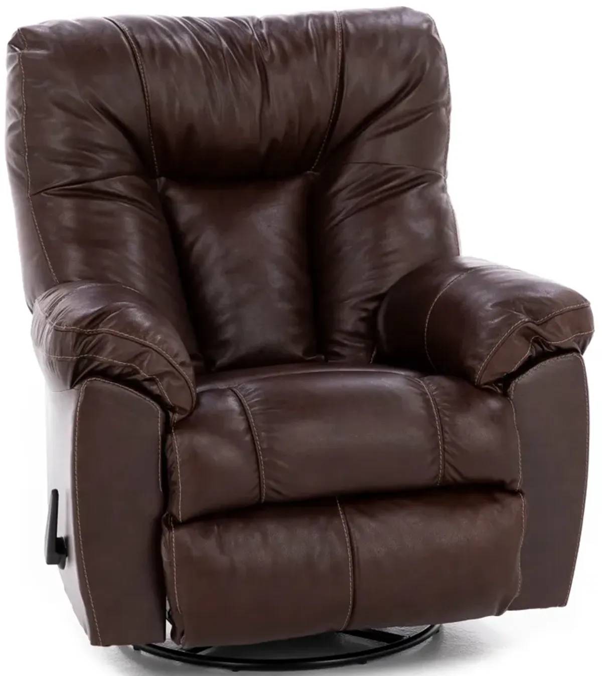 Geoff Leather Swivel Rocker Recliner in Brown