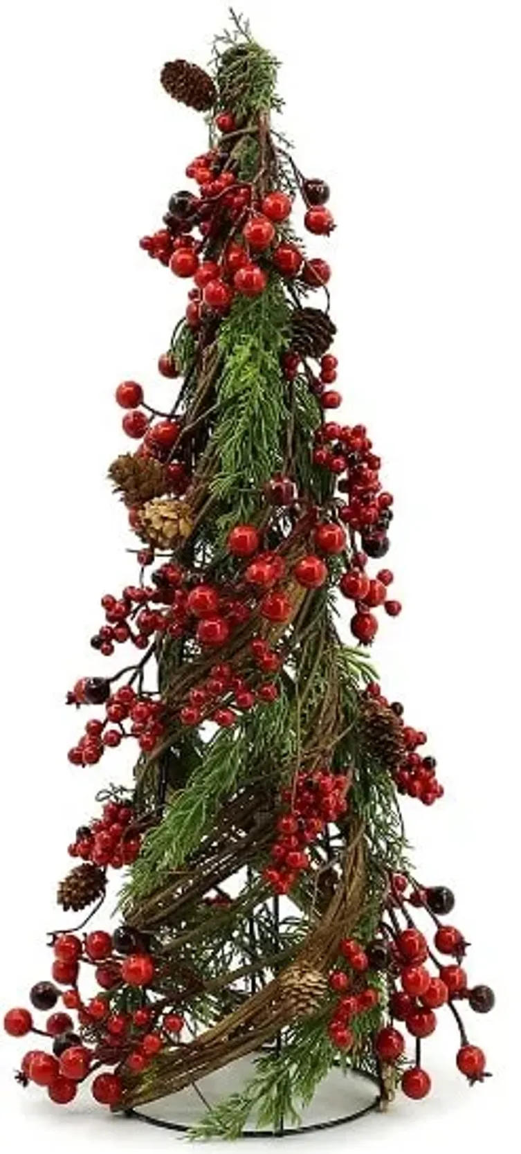 Small Red Berry Christmas Tree 6.3"W x 23.6"H