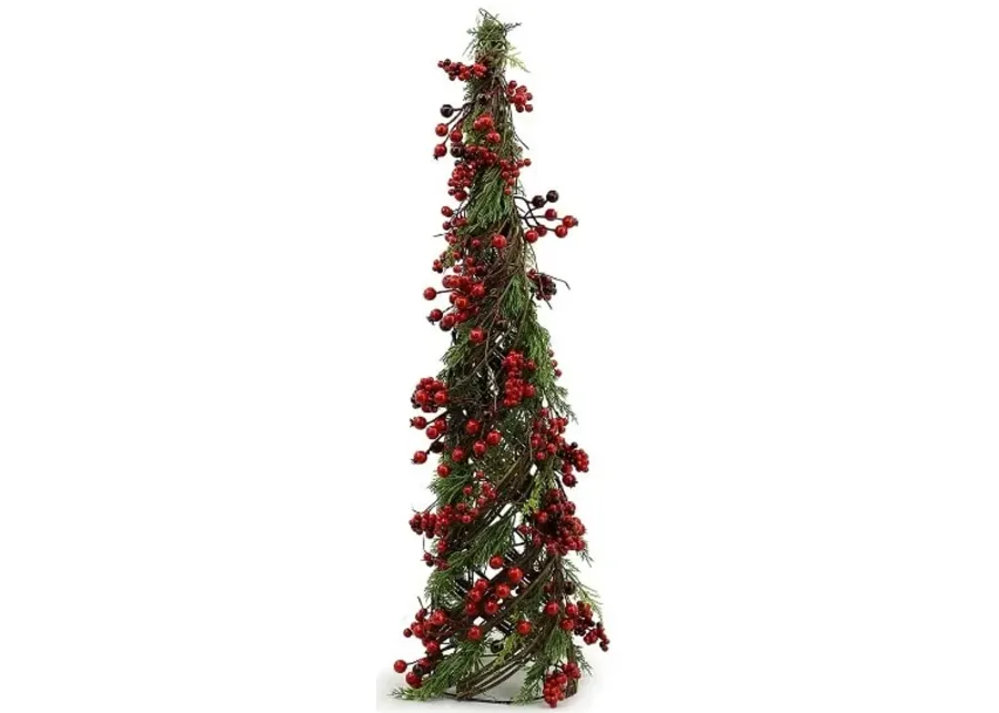 Large Red Berry Christmas Tree 7.9"W x 33.1"H