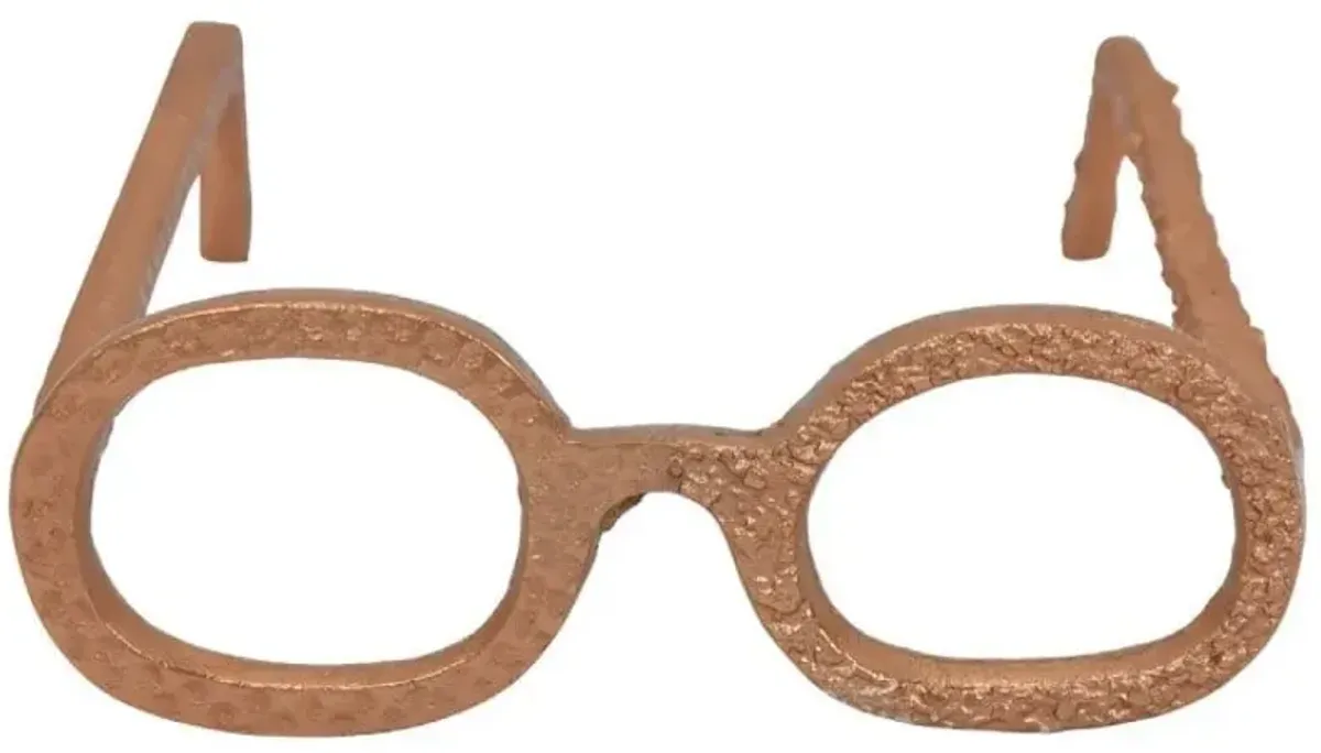 Gold Metal Eyeglasses Sculpture 8"W x 3"H