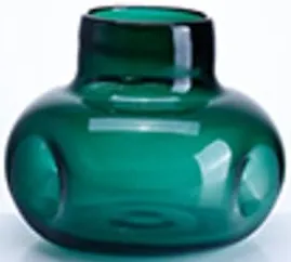 Green Glass Vase 9.45"W x 7.87"H