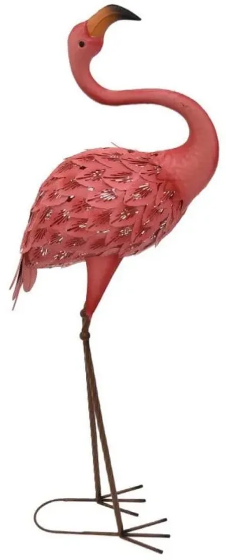 Pink Metal Flamingo I 41"H