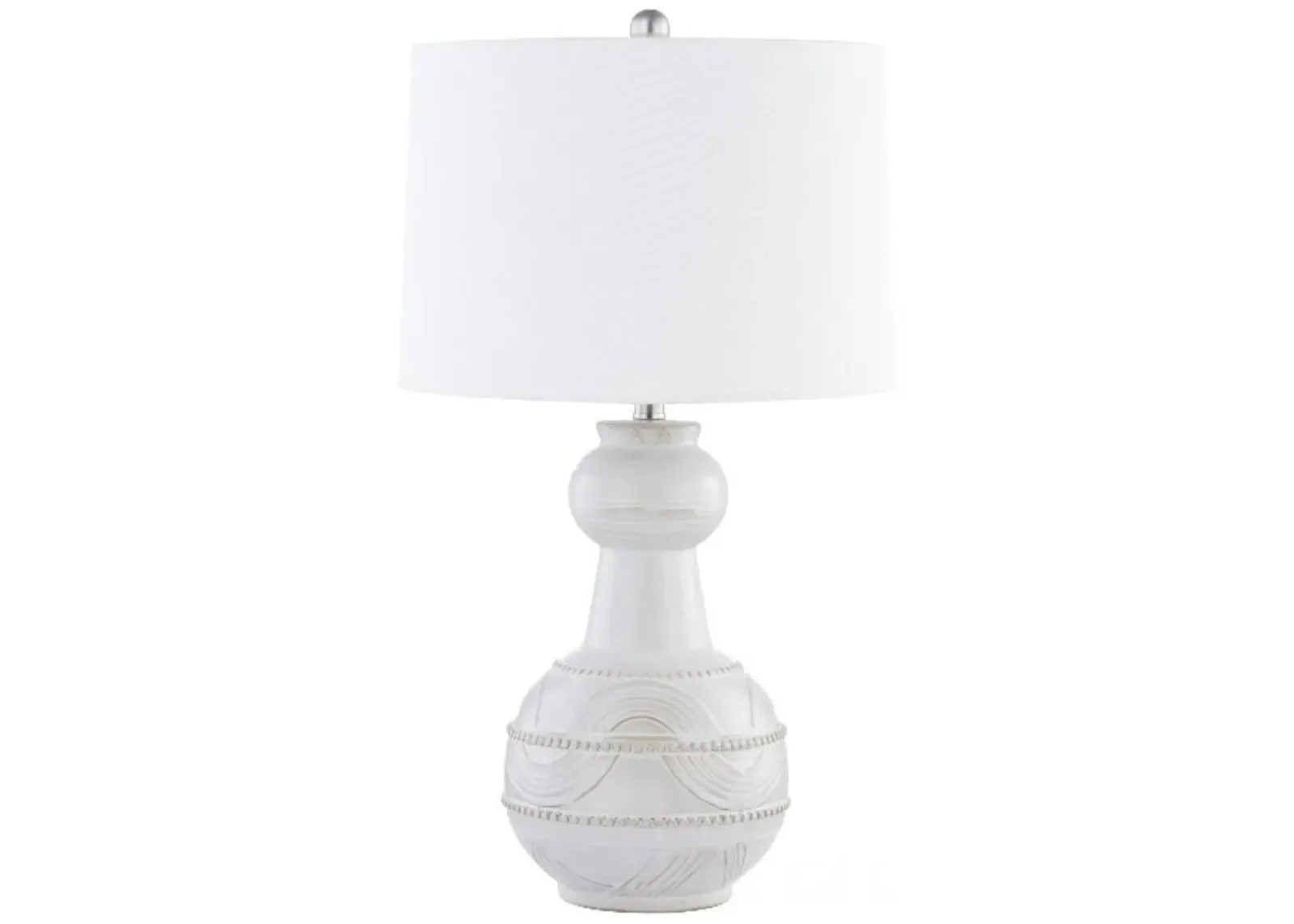 White Ceramic Bottle Table Lamp 28"H