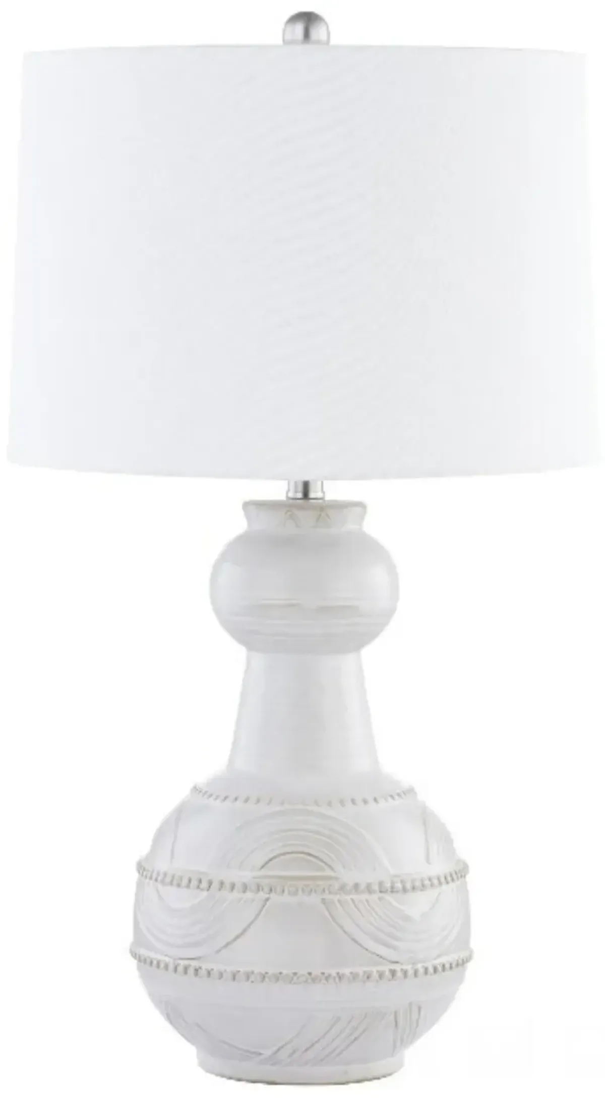 White Ceramic Bottle Table Lamp 28"H