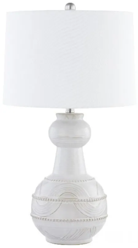 White Ceramic Bottle Table Lamp 28"H