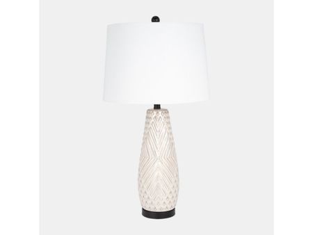 Ivory Ceramic Textured Table Lamp 30"H