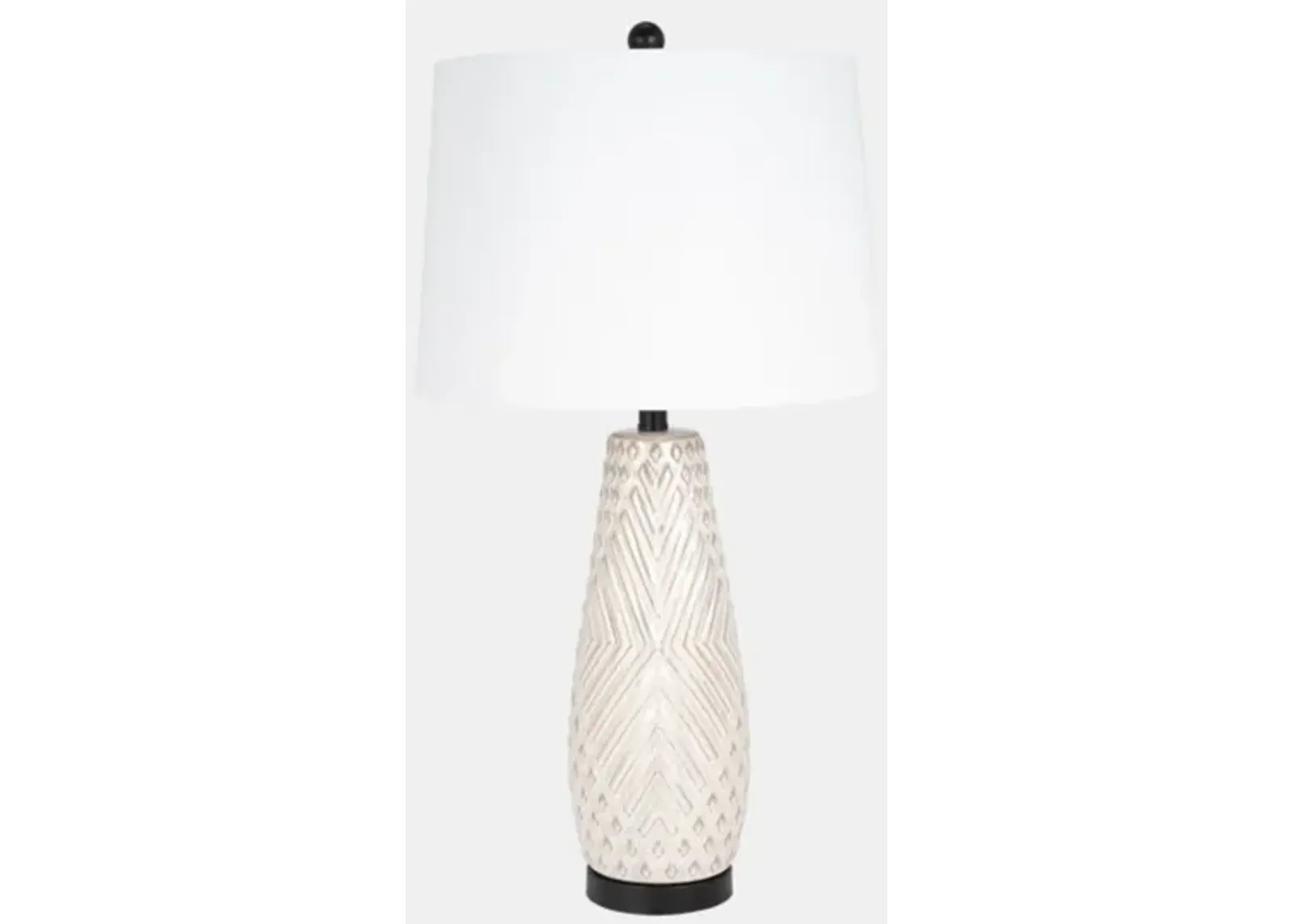 Ivory Ceramic Textured Table Lamp 30"H